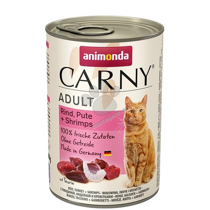 Carny Chicken, Turkey and Shrimps - консерва за котки с пиле, пуйка и скариди, стек 6 х 400 гр