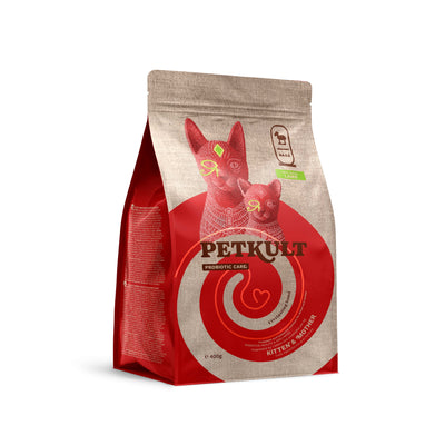 Petkult Kitten Probiotic Care - пълноценна храна за котенца, бременни и кърмещи котки с агнешко месо 400 гр