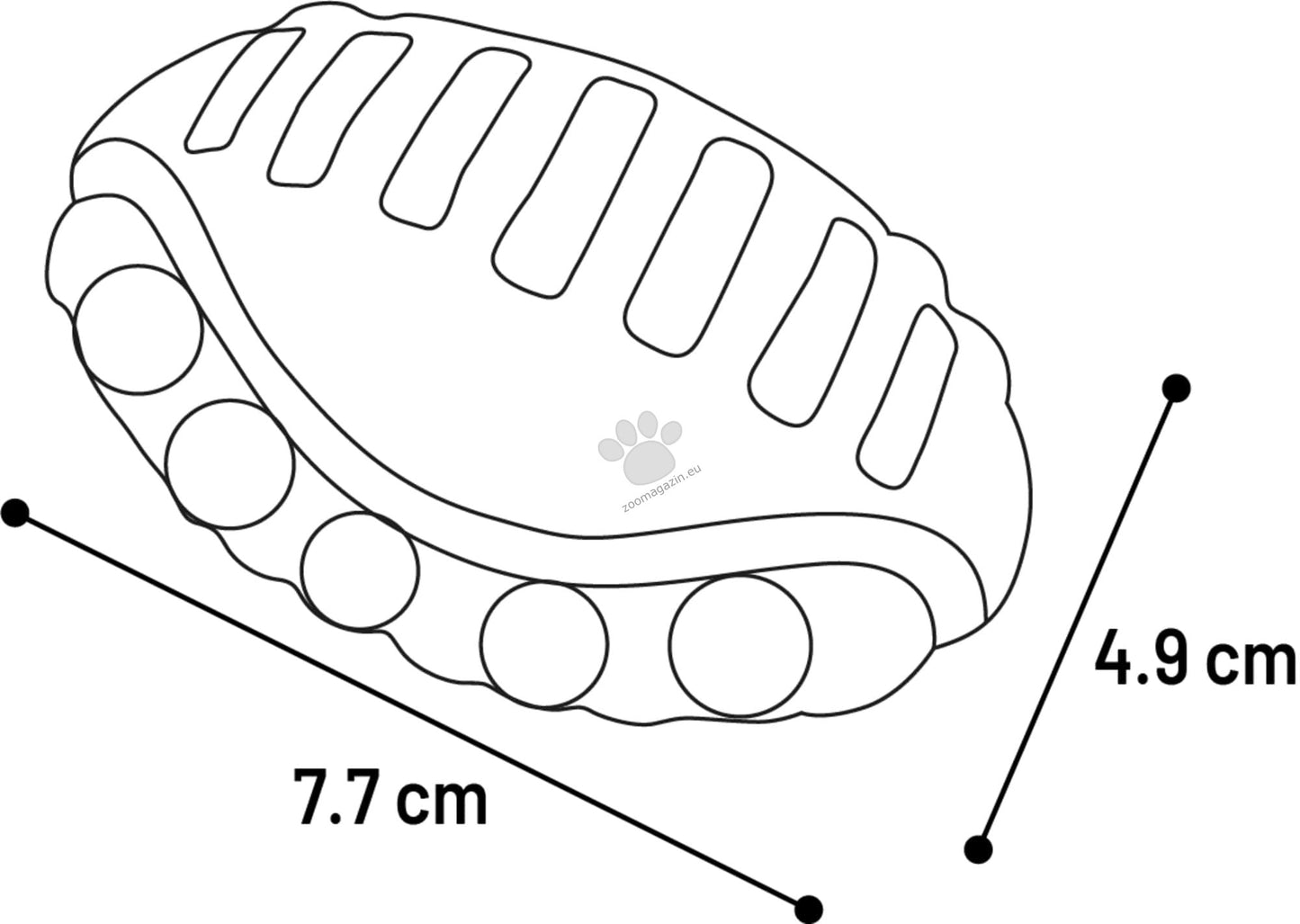 Flamingo Toy Ruggo Rugby - латексова играчка за кучета 7,7 / 4,9 / 6,2 см