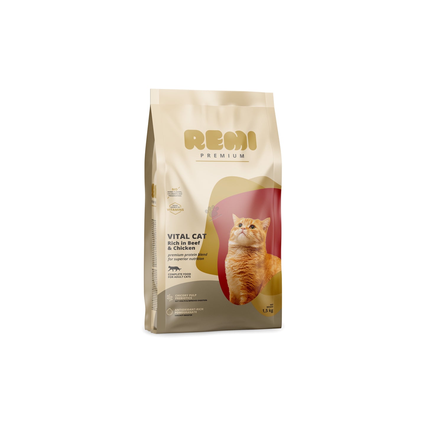 Remi Premium Vital Cat Beef and Chicken - суха храна за котки с пилешко и говеждо месо 1,