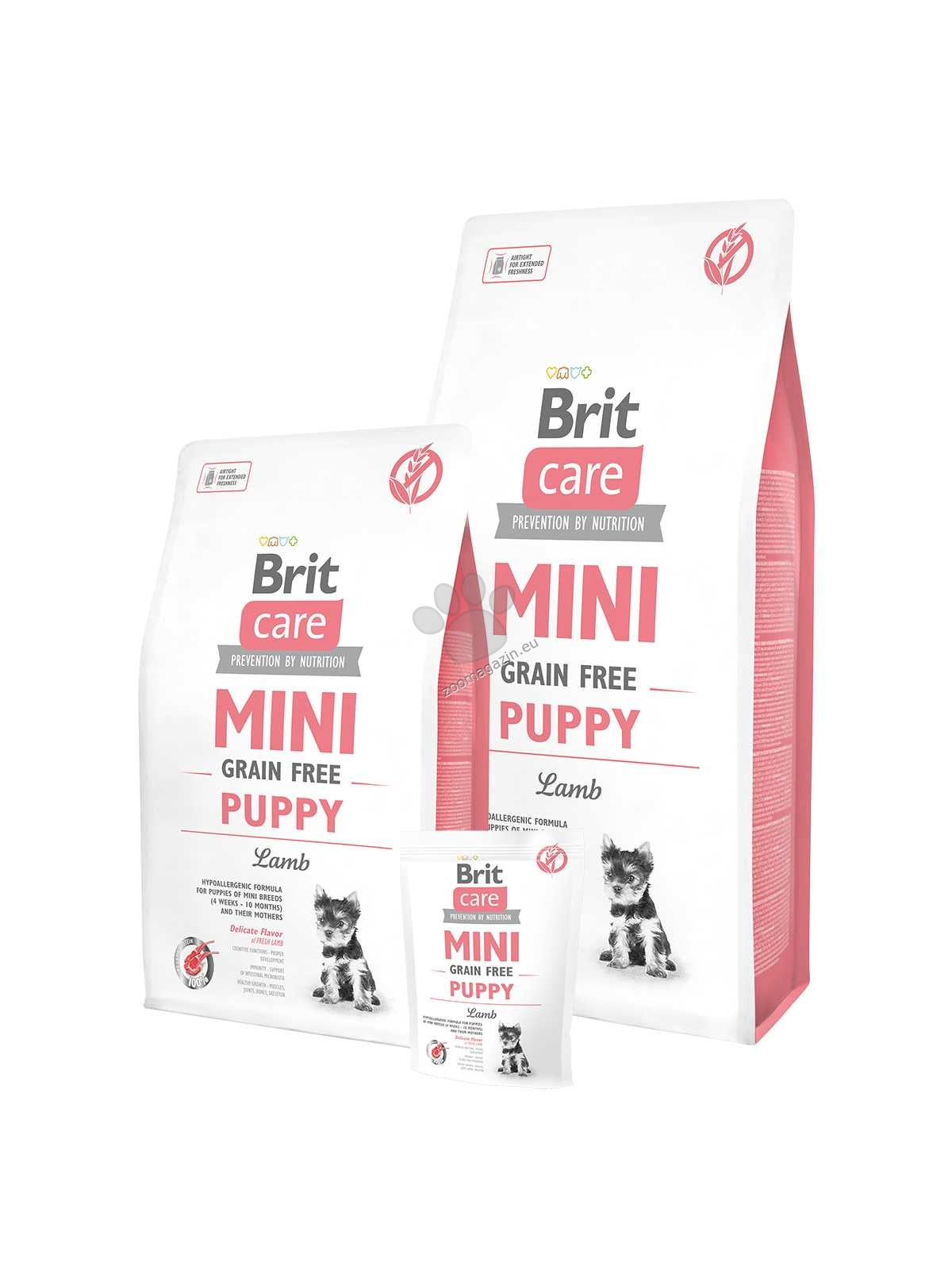РАЗПРОДАЖБА Brit Care Mini Grain Free Puppy - суха храна с агнешко месо за кучета малки породи до 10 месеца 2 кг