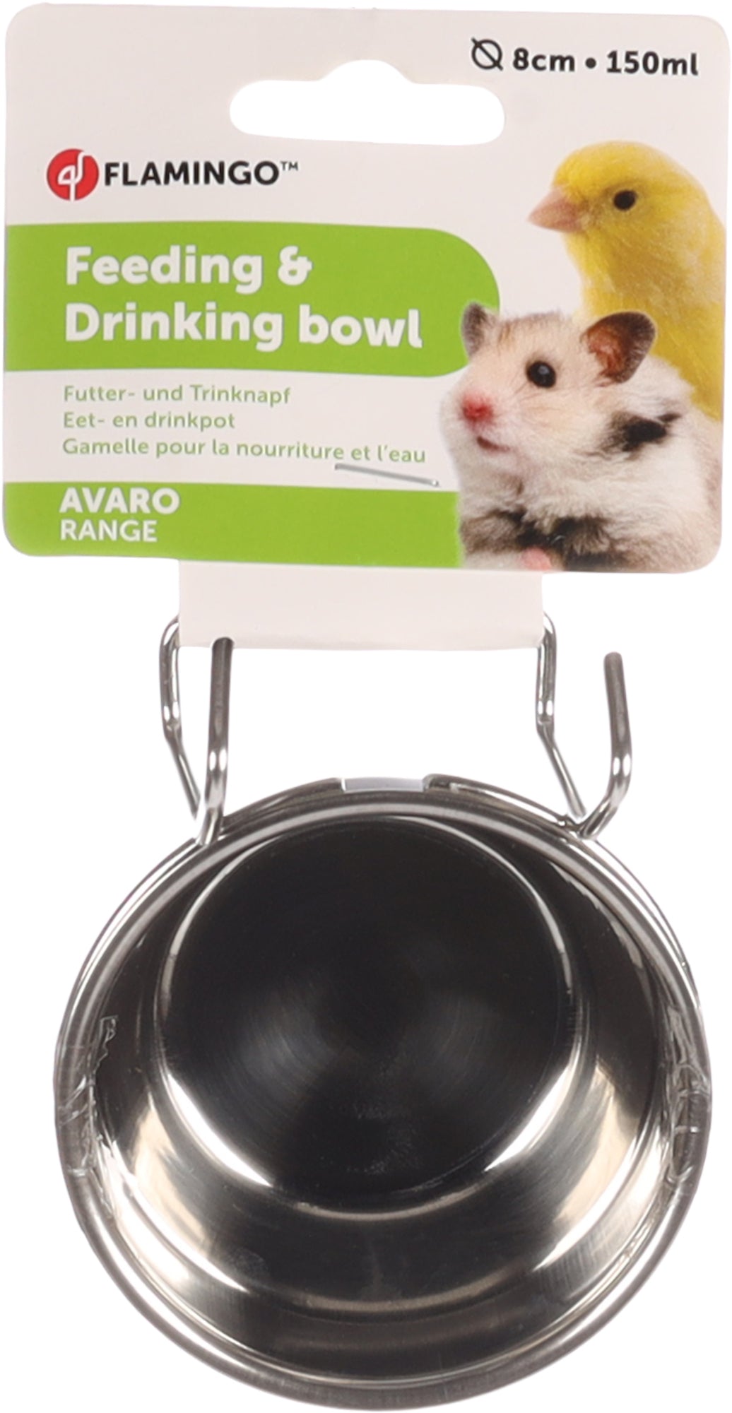 Flamingo bowl Avaro Round Silver - купа за гризачи и птици