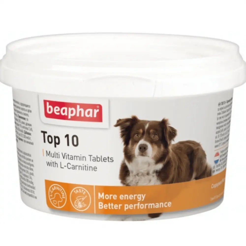 Beaphar TOP 10 Multi Vitamin Tabs - витамини, минерали и микроелементи 750 броя