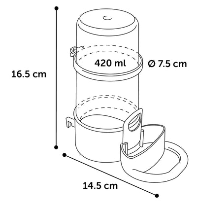 Flamingo Automatic Water Dispenser Kai - пластмасова овална поилка за птици със стъпало 420 мл
