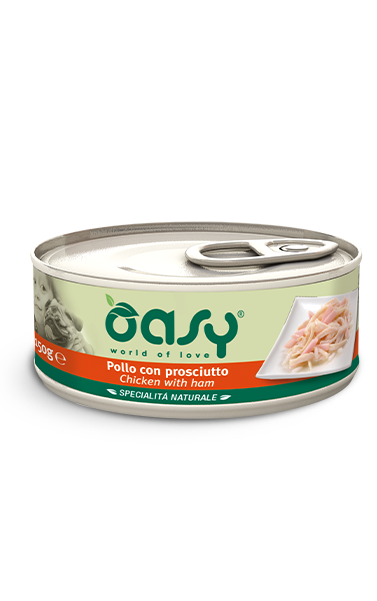 Oasy Dog Natural Chicken with Ham - консерва за куче с пилешко месо и шунка 150 гр