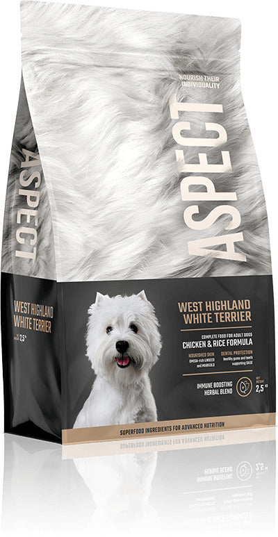 Aspect West Highland Terrier Chicken and Rice - суха храна за кучета от порода Уест Хайленд Териер с пиле и ориз