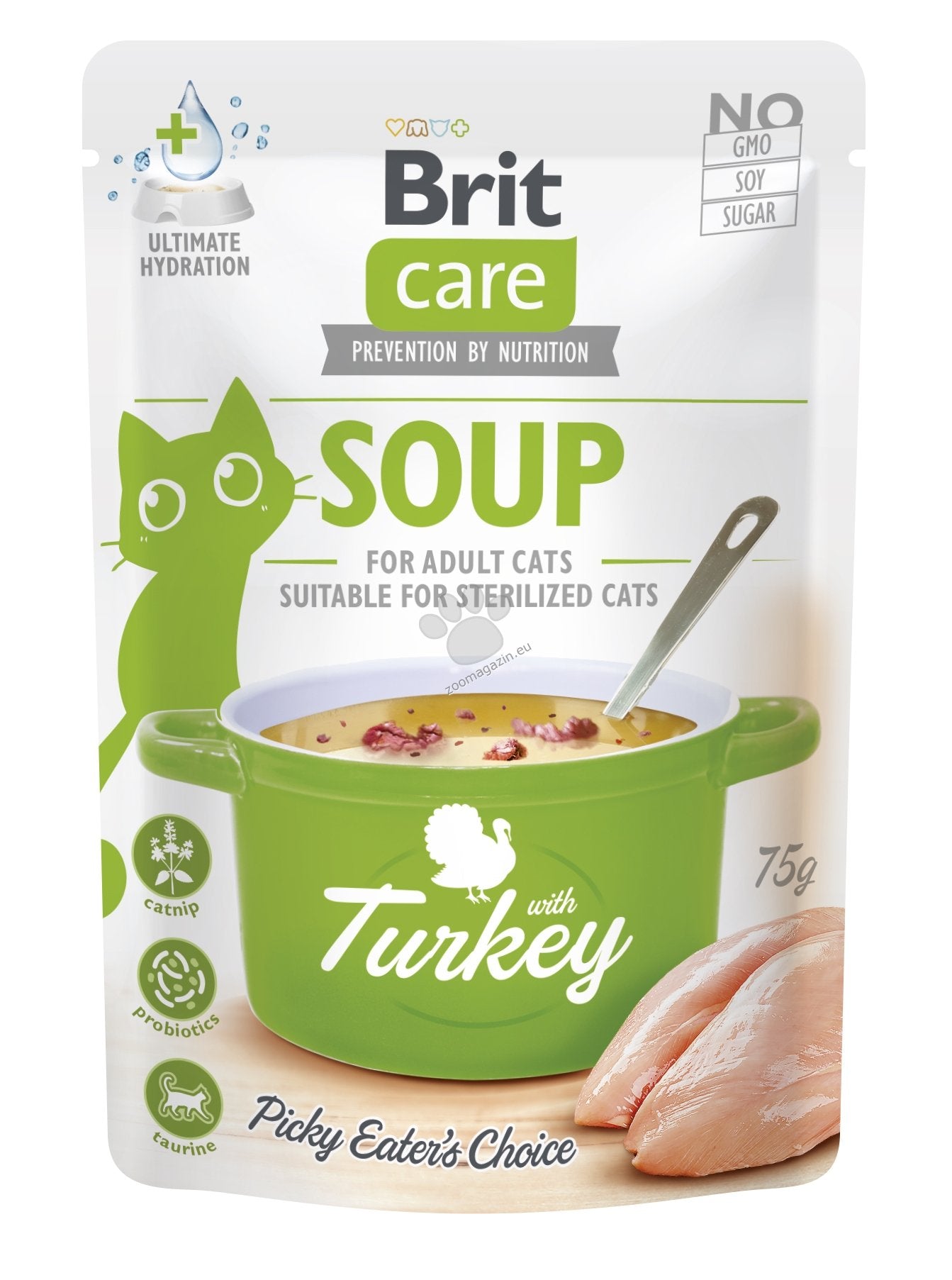 Brit Care Cat Soup with Turkey – допълваща храна за котки с пуешко месо 75 гр