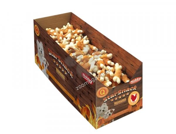 Nobby StarSnack Barbecue Mini Chicken Calcium Bone - калциево кокалче с пилешко месо, кутия, 7см, 350 бр