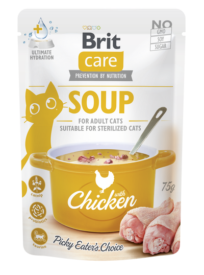 Brit Care Cat Soup with Chicken – допълваща храна за котки с пилешко месо 75 гр