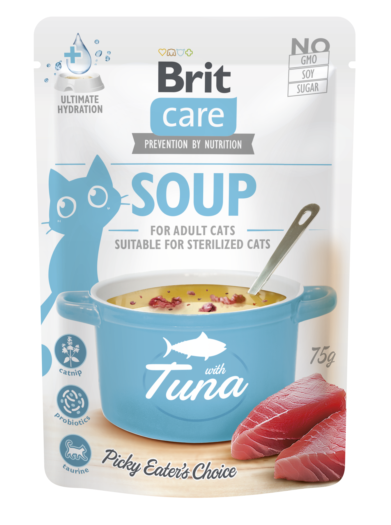 Brit Care Cat Soup with Tuna – допълваща храна за котки с риба тон 75 гр