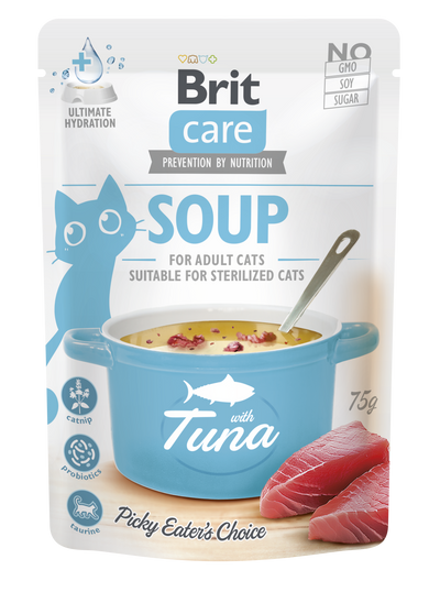 Brit Care Cat Soup with Tuna – допълваща храна за котки с риба тон 75 гр