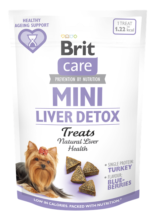 Brit Care Dog Mini Treats Liver Detox - лакомство с пуешко и боровинки 50 гр