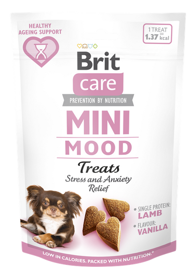 Brit Care Dog Mini Treats Mood - лакомства облекчаващи стреса и раздразнението с агнешко и ванилия 50 гр