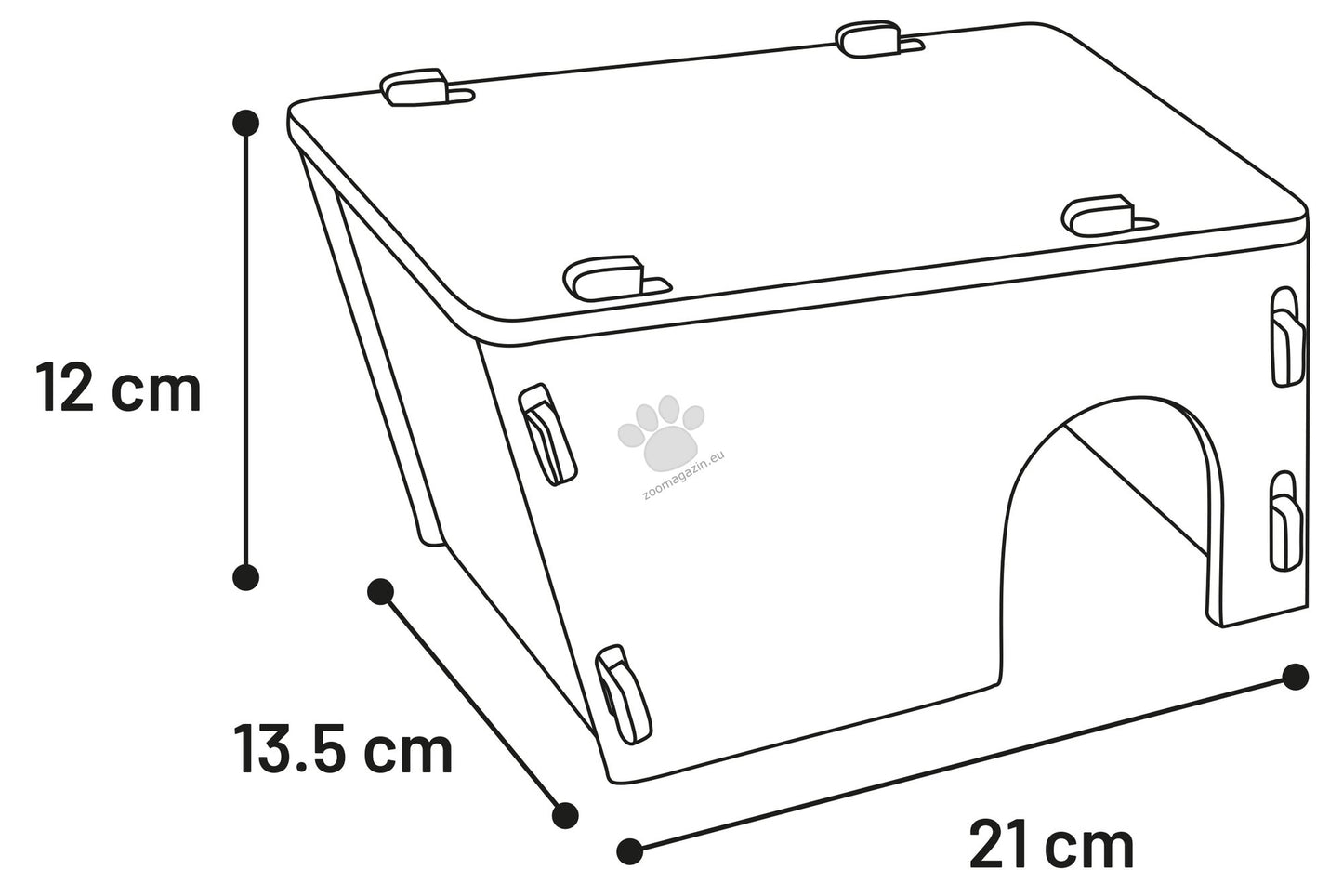 Flamingo House Mick - къщичка за гризачи 21 / 13,5 / 12 см
