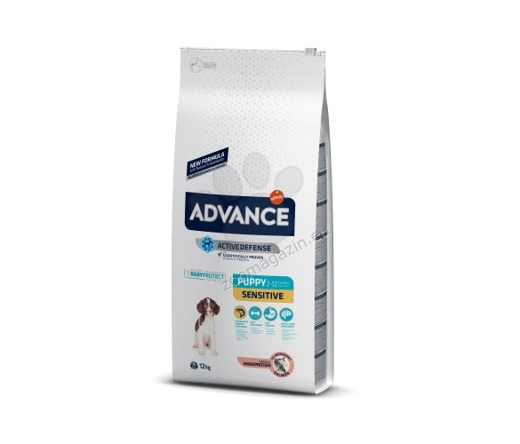 Advance Dog Puppy Sensitive Salmon & Rice - специално формулирана за кученца на възраст от 2 до 12 месеца и за бременни или кърмещи женски кучета, специална формула при алергии към птичи протеин и към други съставки, които се свързват с хранителни алергии