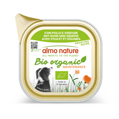 Almo Nature Bio Organic with Chicken and Vegetables - пастет за кучета с пилешко месо и зеленчуци 100 гр