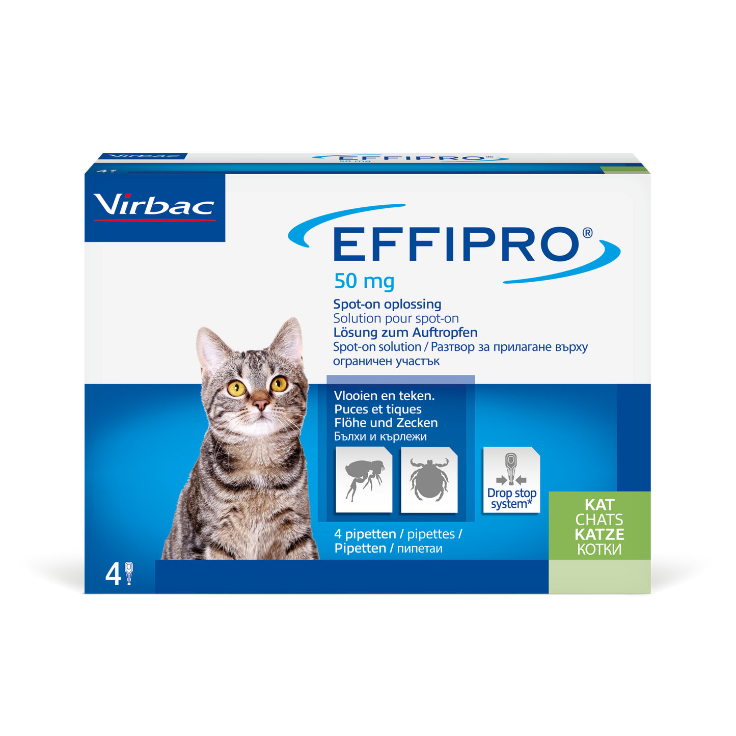 Virbac Effipro - противопаразитни пипети за котки, 4 броя