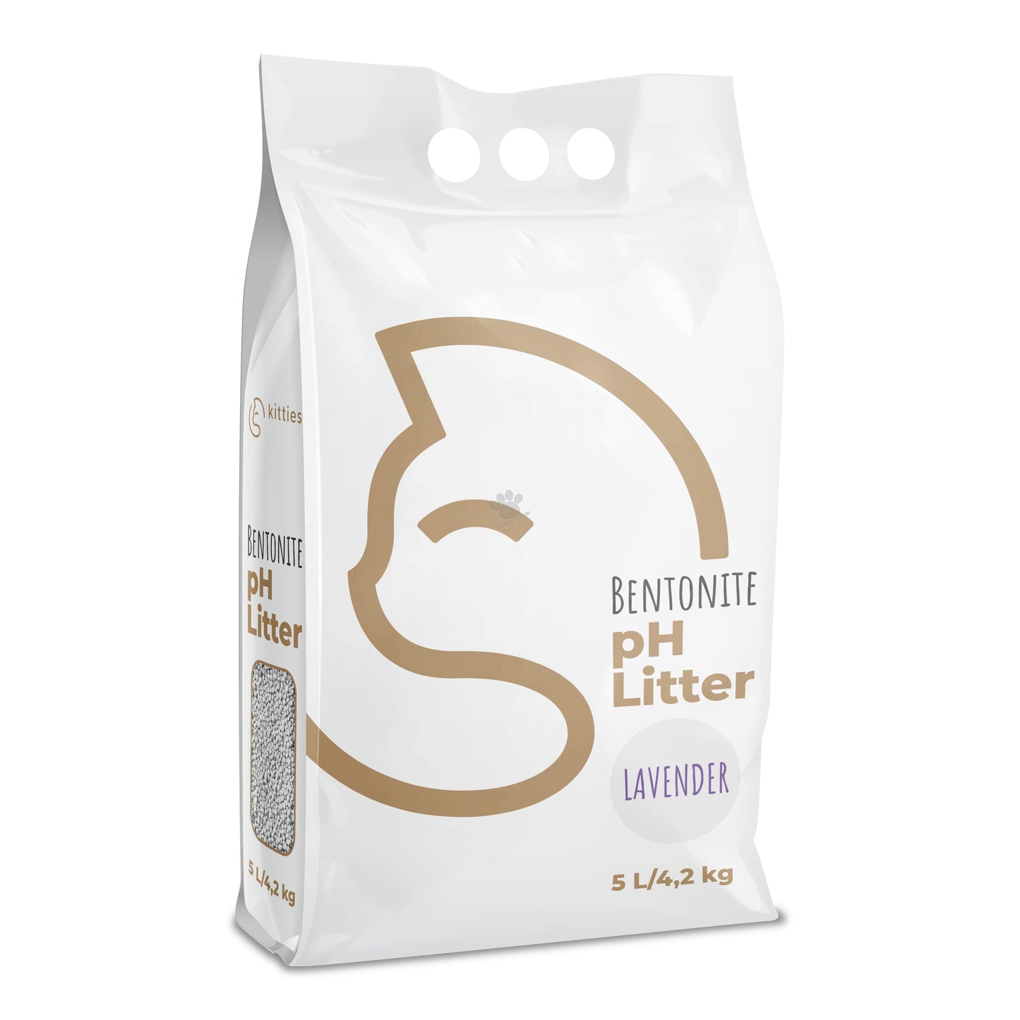 Kitties Lavender - бентонитова котешка тоалетна / аромат лавандула / 5 литра
