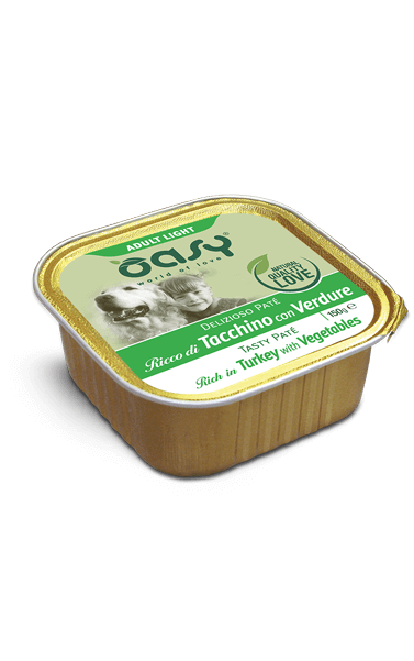 Oasy Tasty Pate Adult Turkey and Vegetables- пастет с ниско съдържание на мазнини за кучета в зряла възраст с пуешко месо и зеленчуци 150 гр.
