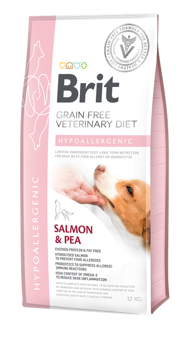Brit VD Dog Hypoallergenic - хипоалергенна храна за кучета за намаляване на непоносимостта към съставки и хранителни вещества