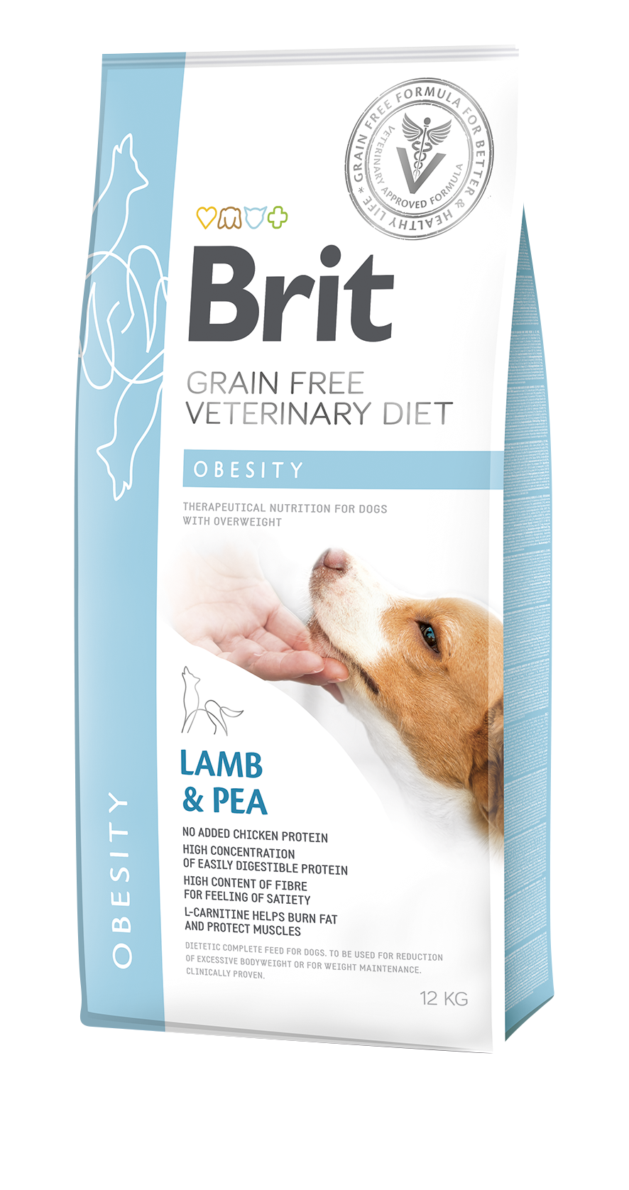 Brit VD Dog Obesity - пълноценна храна за кучета за намаляване на наднорменото тегло 12 кг
