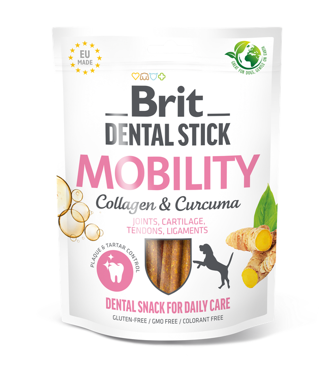 Brit Dental Stick Mobility with Curcuma and Collagen - дентални лакомства с куркума и колаген 7 бр