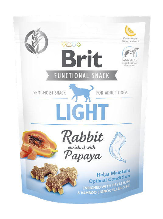 Brit Care Dog Functional Snack Light Rabbit - диетично лакомство със заек и папая 150 гр