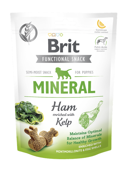 Brit Care Dog Functional Snack Mineral Ham for Puppies - лакомство за кученца с шунка и водорасли 150 гр