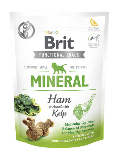 Brit Care Dog Functional Snack Mineral Ham for Puppies - лакомство за кученца с шунка и водорасли 150 гр