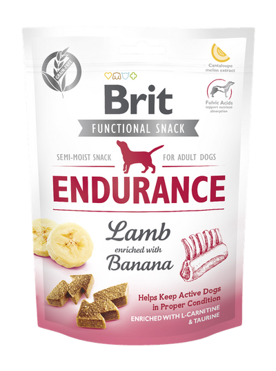 Brit Care Dog Functional Snack Endurance Lamb - лакомство за издръжливост с агнешко и банан 150 гр