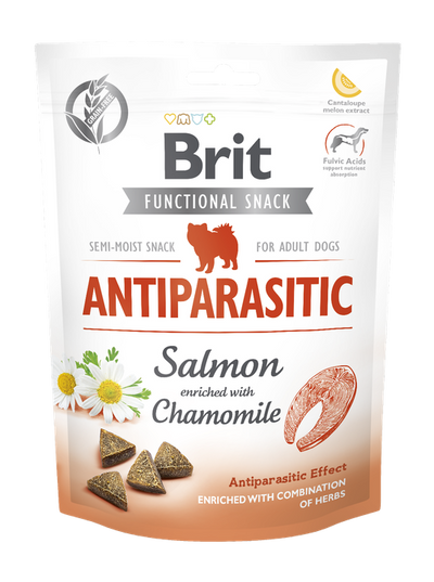 Brit Care Dog Functional Snack Antiparasitic Salmon - антипаразитно лакомство със сьомга и лайка 150 гр