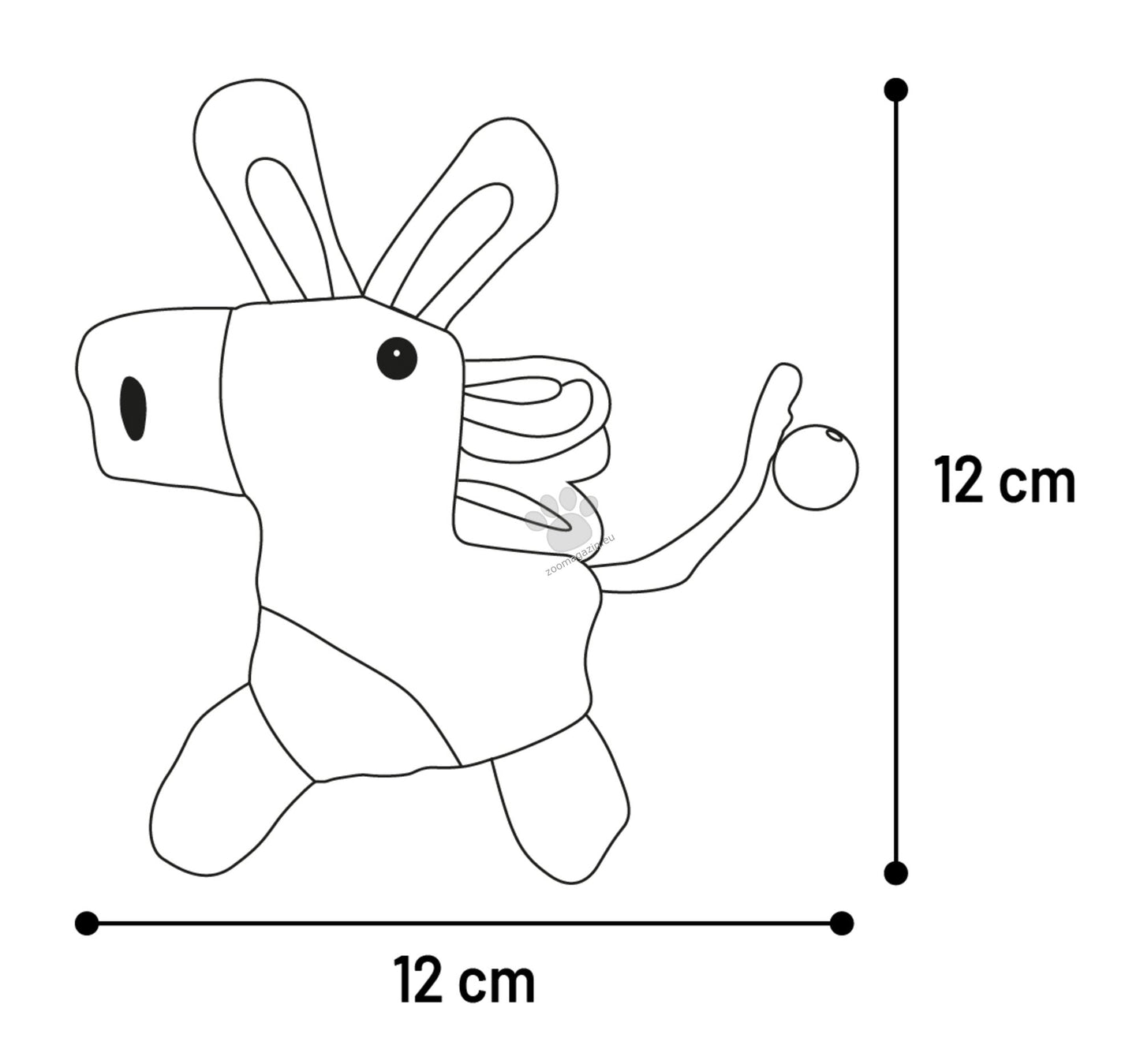 Flamingo Toy Robla Donkey - играчка за котки 12 / 2,7 / 12 см