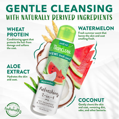TropiClean Watermelon Luxury 2 in 1 - шампоан и балсам за кучета и котки 355 мл
