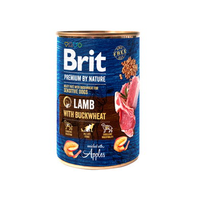 Brit Premium by Nature Lamb Buckwheat - консерва за кучета с агнешко месо и елда