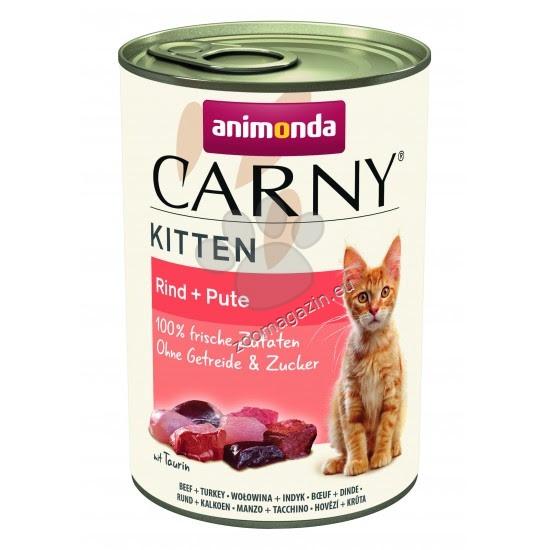 Carny Kitten Beef and Turkey - консерва за котенца с говеждо и пуешко месо, стек 12 x 400 гр