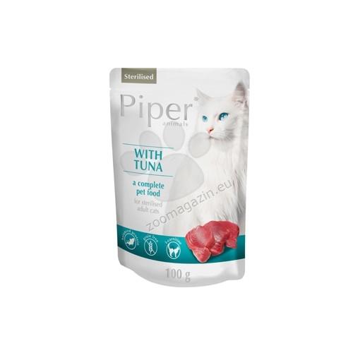 Piper Cat Sterilised Tuna - пауч за кастрирани котки с риба тон, стек 10 х 100 гр