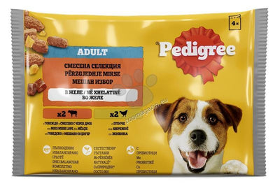 Pedigree Pouch Mix - паучове за куче с говеждо, пилешко и черен дроб 4 х 100 гр