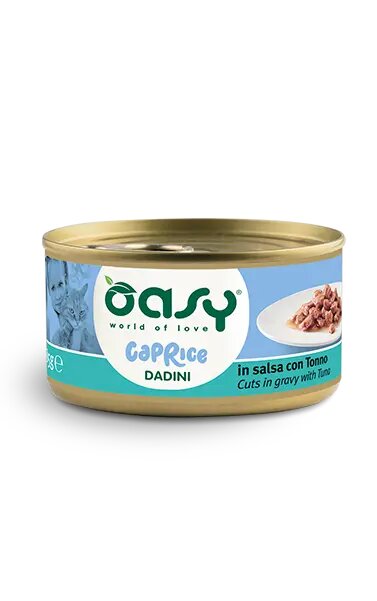 Oasy Caprice Cuts in gravy with Tuna - консерва за котки с риба тон 85 гр.