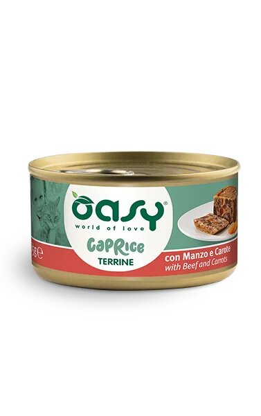Oasy Caprice Terrine with Beef and Carrots - терин за котки с говеждо месо и моркови 85 гр.