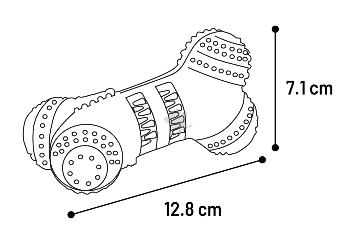 Flamingo Toy Growi Dumbbell - играчка за кучета 12,8 / 7,3 / 7,1 см