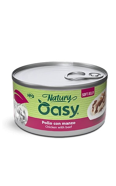 Oasy Nature Adult Chicken with Beef - консерва за възрастни котки с пиле и говеждо месо 85 гр.