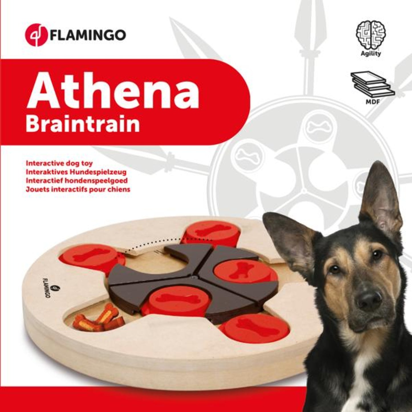Flamingo Brain Train Athena Light Brown - интерактивна играчка за куче 25 см.