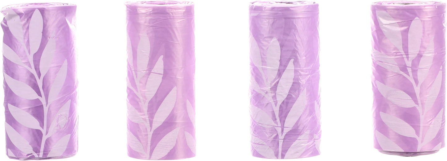 FLAMINGO Poop Bag Basic With Lavender - хигиенни пликчета с аромат на лавандула, 4 ролки по 15 броя