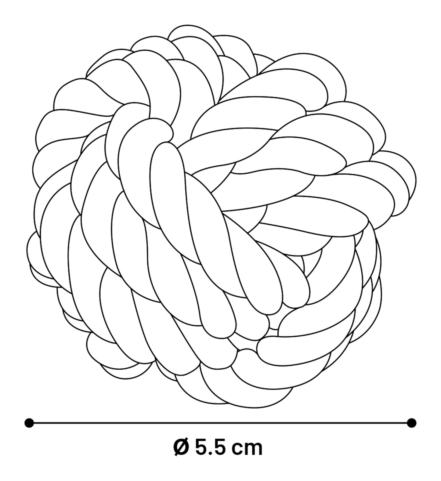 Flamingo Jim Knotted Ball - въжена топка за игра, розова