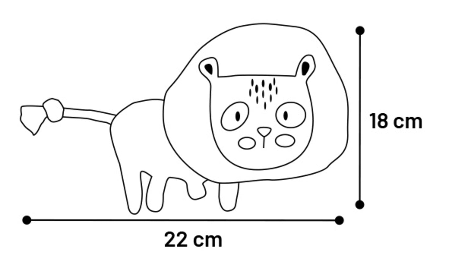 Flamingo Toy Saffia Lion with Rope Ochre - плюшена играчка 22 / 6 / 18 см