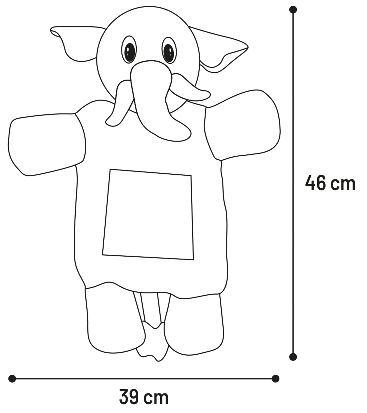 Flamingo Toy Hida Elephant Flat - плюшена играчка 39 / 16 / 46 см