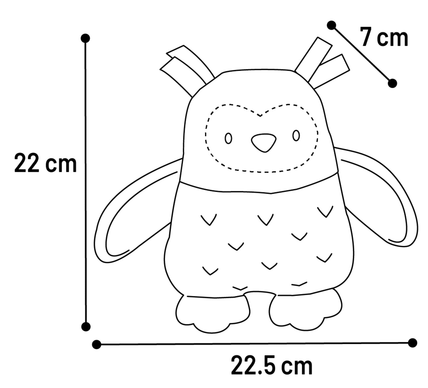 Flamingo Toy Puppy Phoebe Owl - плюшена играчка за куче 22,5 / 7 / 22 см