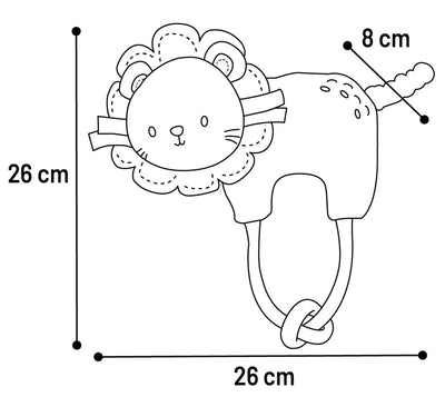Flamingo Toy Puppy Kobe Lion with Rope - плюшена играчка с въже за куче 26 / 8 / 26 см