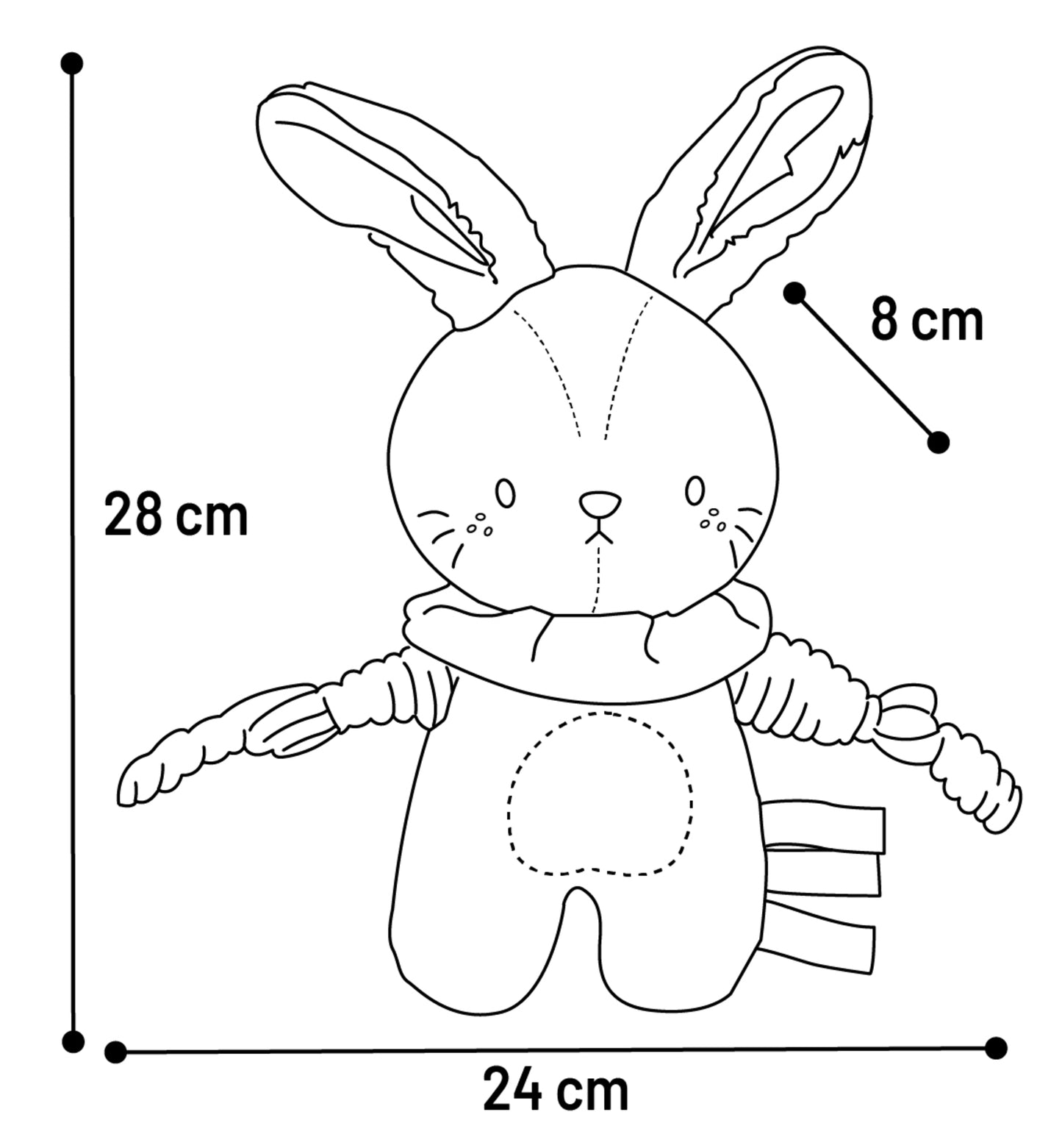 Flamingo Toy Puppy Kobe Rabbit - плюшена играчка за куче 24 / 8 / 28 см