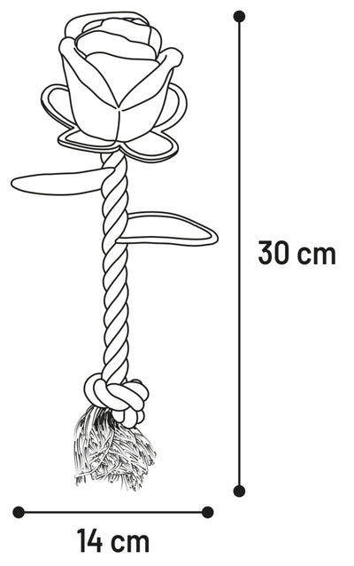 Flamingo Toy Rozie Rose with Rope - играчка за куче 14 / 10 / 30 см